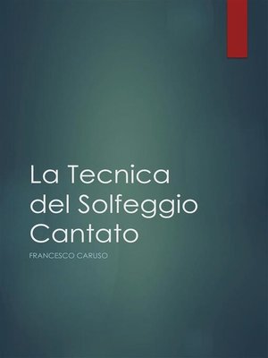 cover image of La tecnica del solfeggio cantato